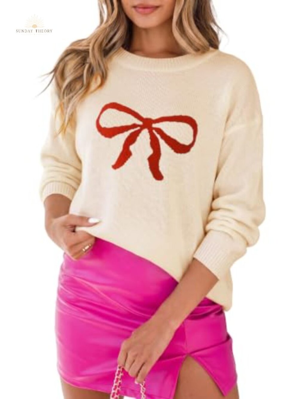 Women Christmas Sequin Letters Sweater Long Sleeve Pullover Crew Neck